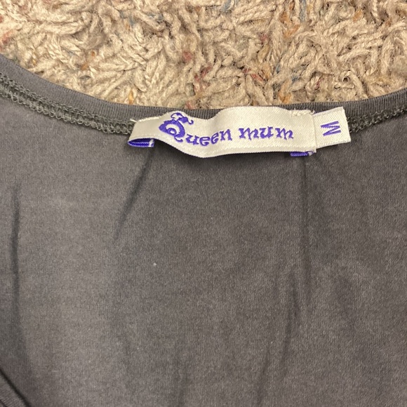 Queen mum scoop neck size medium gray/brown maternity long sleeve shirt - Picture 2 of 5